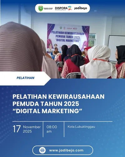 Poster Event Pelatihan Kewirausahaan Pemuda: Digital Marketing