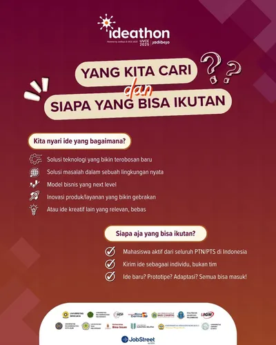 Poster Ideathon jadibejo, ajakan submit ide bisnis (2 dari 3)