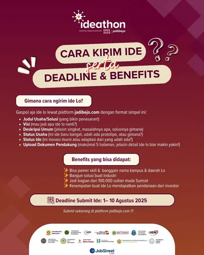Poster Ideathon jadibejo, ajakan submit ide bisnis (3 dari 3)